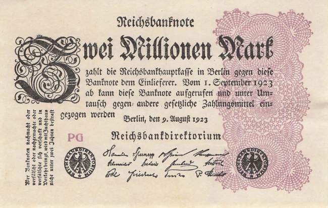 2 Millionen Mark 1923 ro.103a PG